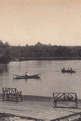 Canoes on Pocono Lake